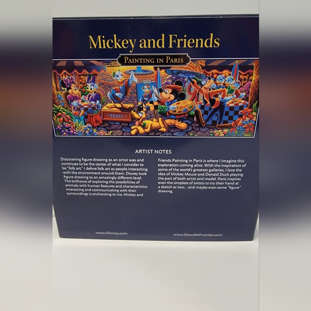 Dowdle Folk Art "Mickey & Friends Painting in Paris" 500-piece jigsaw puzzle - Picture 3 of 3